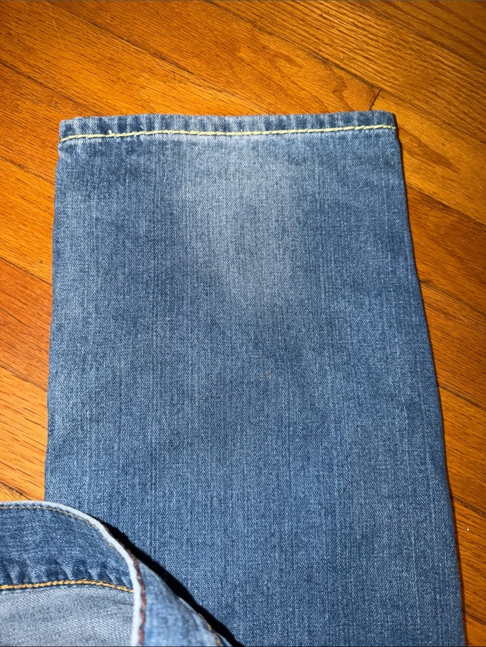 True Religion Men’s Blue Denim Jeans - Pocket Stitch Size 36/32 Ricky Big Q T